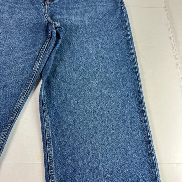 Abercrombie Fitch Jeans Womens 31x28* High Rise Loose Blue Raw Hem Denim Tag 30L - Picture 3 of 16